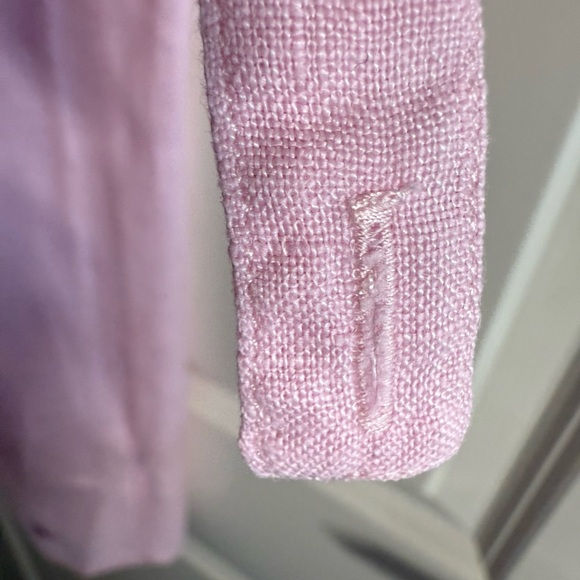 NWOT - Vilebrequin French Designer Pink Linen Long Button-Up Shirt - Size M - Picture 7 of 9